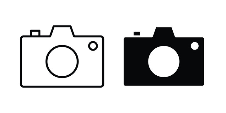 Camera button icon symbol. Editable stroke. vector icons