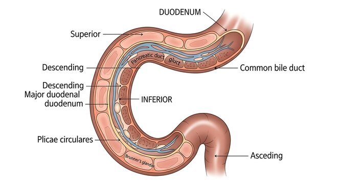 Anatomy of the human duodenum and bile ducts.