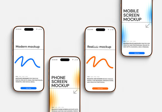Mobile Phone Screen Mockup Collection