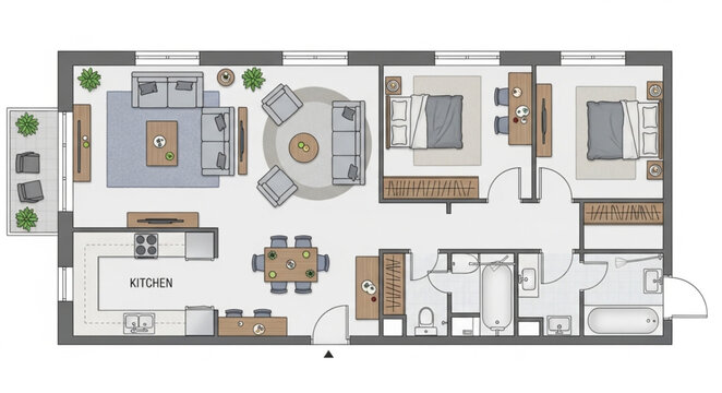 Modern Apartment Floor Plan Layout Design.