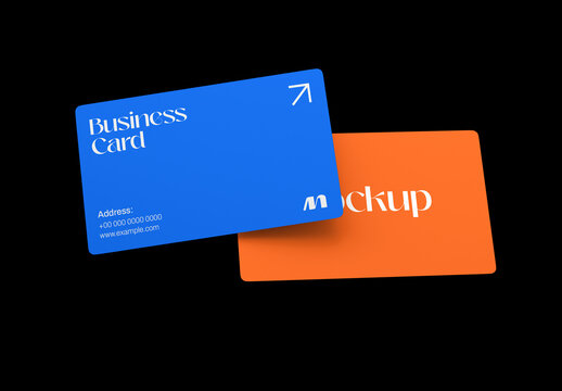 Modern Floating Business Card Mockup