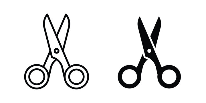 Hairdresser scissors icon symbol. Editable stroke. vector icons