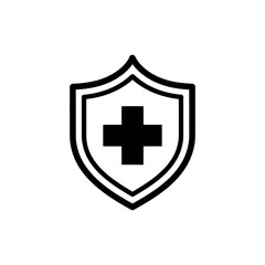 Fototapeta premium Medical insurance icon black outline vector illustration design