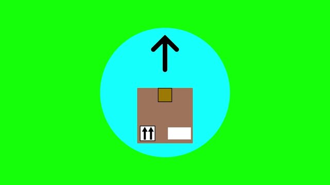 box package dropoff solid icon return animation video 4K