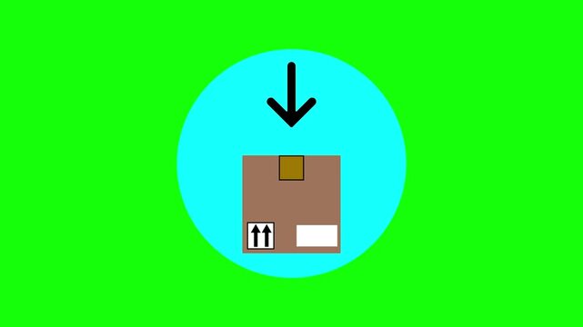 box package dropoff solid icon return animation video 4K