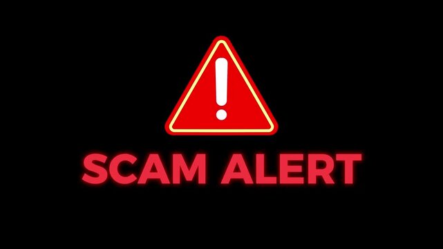 Scam alert symbol, showing digital scam fraud alert and spam alert risk template animation. Cybersecurity risks and system vulnerabilities digital data protection cyber threat prevention