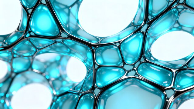Blue translucent cellular structure