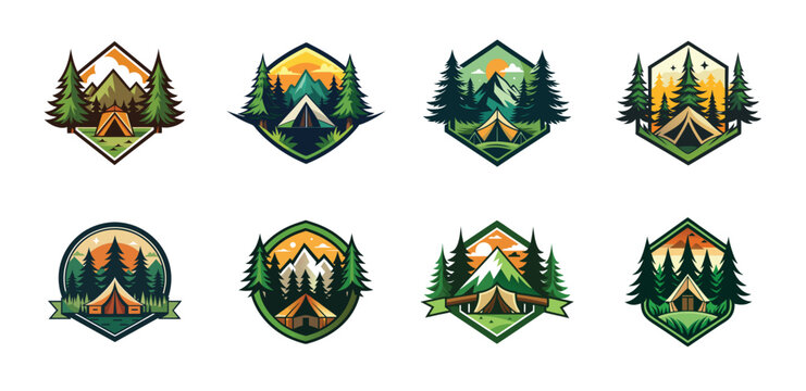 Camping Adventure Badges Collection