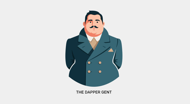 Stylized portrait of a dapper gentleman with a mustache