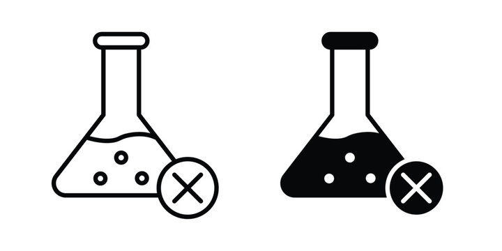 No chemical icon symbol. Editable stroke. vector icons