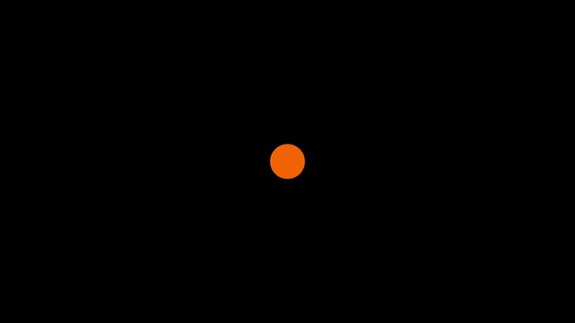 Minimalist pulsing dot animation on black background. Abstract glowing circle loop animation. Red radio wave animation an alpha channel.