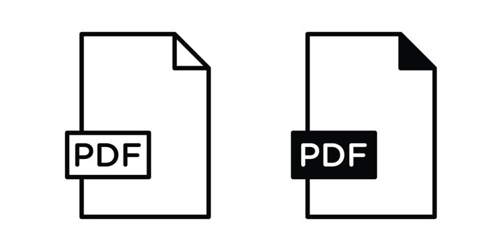 PDF file icon symbol. Editable stroke. vector icons