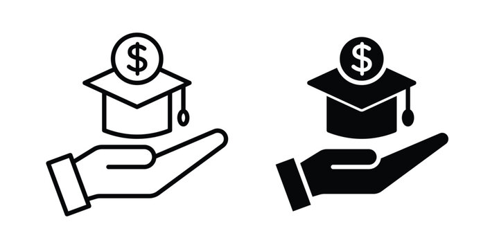 School fees icon symbol. Editable stroke. vector icons