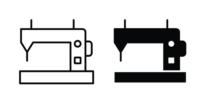 sewing machine icon symbol. Editable stroke. vector icons