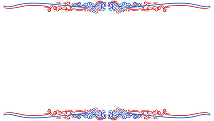 ornamental blue and red floral borders. © Febrial Chalik