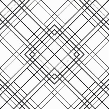 Abstract Geometric Pattern with Intersecting Black Lines on White Background