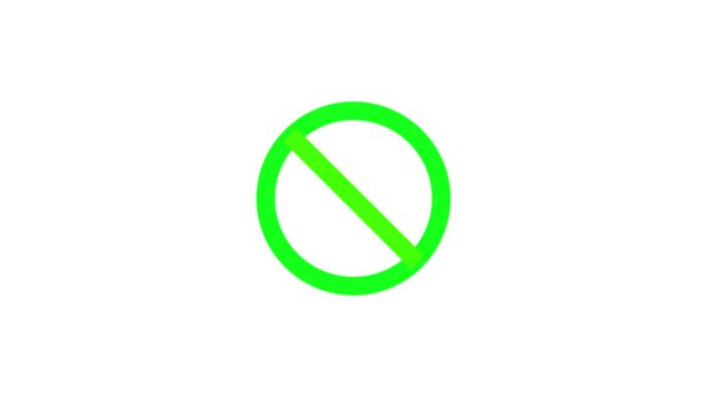 Ban and block icon animation for restriction and prohibited access concept Not allowed animation I no alchol Blocked Error text animation