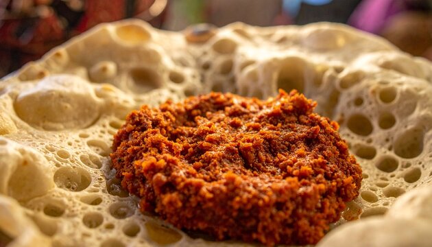 Ethiopian Injera with Lentil Misir Wat Stew