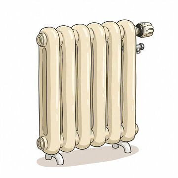 Radiateur vintage beige pour chauffage int&eacute;rieur au style r&eacute;tro