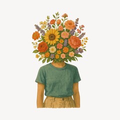 Obraz premium Floral head artistic illustration