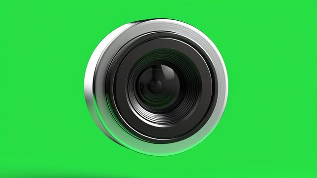 Close-up of a modern black and silver speaker component on vibrant green background for audio technology