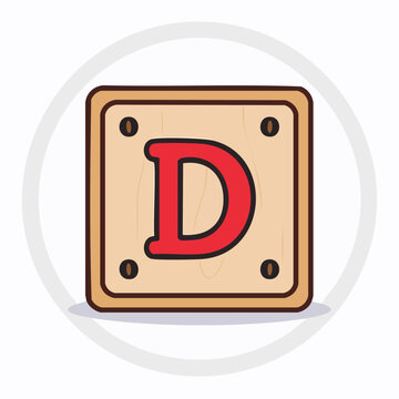Wooden Tile with Letter D
