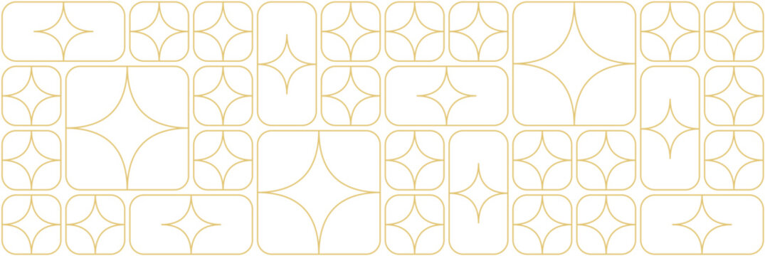 White and gold geometric pattern. Seamless geometric star pattern background