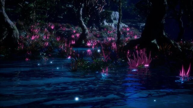 幻想的な湖