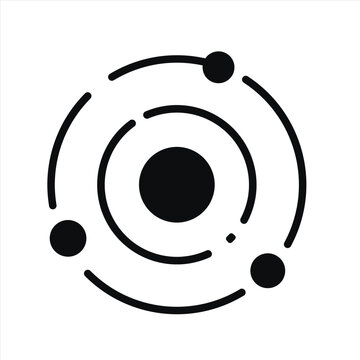 Modern circular network logo design, black and white data tracking icon