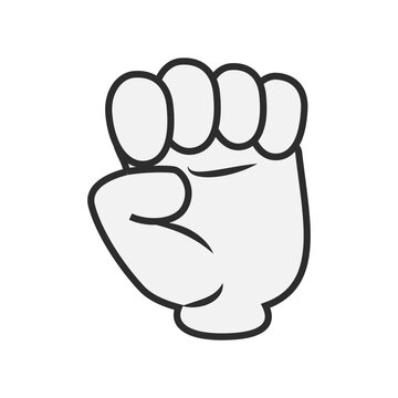 Comic arms clenched into a fist