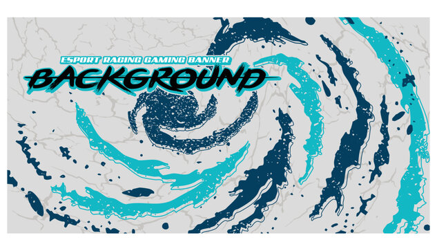 hurricane  circular blue esport gaming banner tiger stripes pattern car livery motrosport wrap