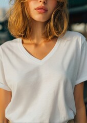 Fototapeta premium Casual white t-shirt fashion