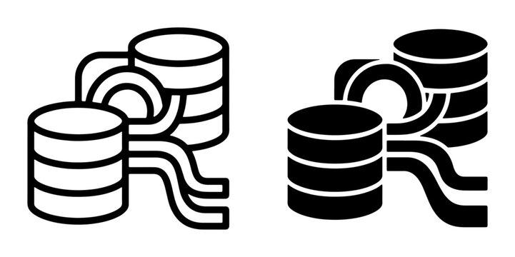 Database Icons, Data Storage Vector Graphics, Cloud Computing Symbols, Information Technology Icons, Server Stack Icons, Digital Archives, Network Storage