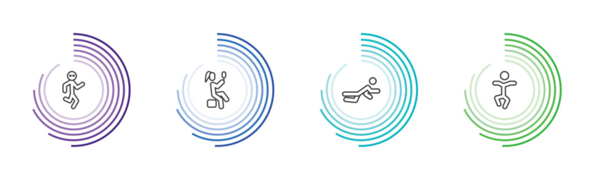 feeling and reaction icon set with crappy human, pretty human, down human, stupid signs in flat outline style