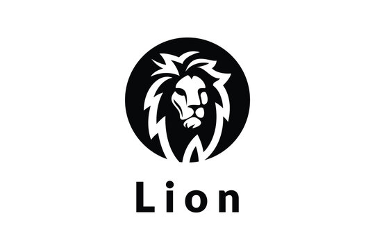 lion logo design. logo icon vector silhouette illustration