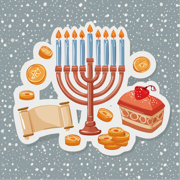Hanukkah Symbols: Menorah, Gelt, Dreidel, and Sufganiyah