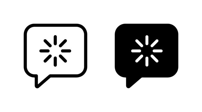 Loading Icon, Chat Bubble, Progress Indicator, Communication Symbol, Vector Set