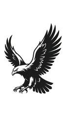 Naklejka premium Black and white eagle head with feathers detailed.