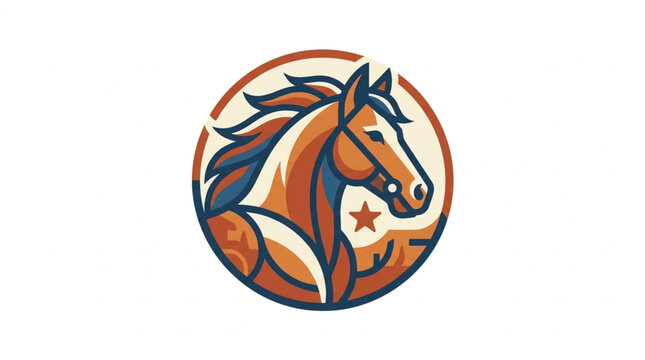 Stylized Horse Head Emblem with Star Detail.