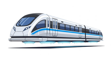 Modern high speed magnetic levitation train in motion. © Doni