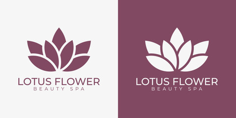 Symmetrical Overlapping Lotus Flower Beauty Spa Logo Template © Superherzl