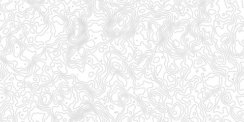 Abstract topographic map contour lines background in light grey on white for geographic cartography or landscape design. © Bithi
