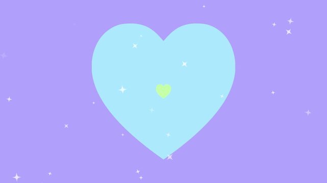 ゆめかわいいハートの鼓動とキラキラ輝くシームレスループ背景