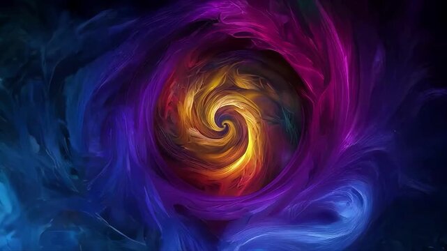 Futuristic neon light tunnel vortex, abstract cyber digital grid wormhole 3D loop