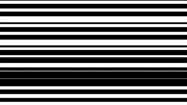 Black and White Geometric Motion Graphics Transitions, Abstract Minimalist Lines, Barcode Stripes, Graphic Design Elements, Clean Monochrome Backgrounds 4k video