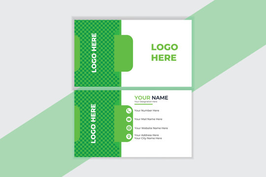Modern business card mockup with logo space and contact details layout