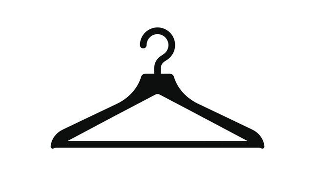 Clothes hanger silhouette on a white background simple graphic design