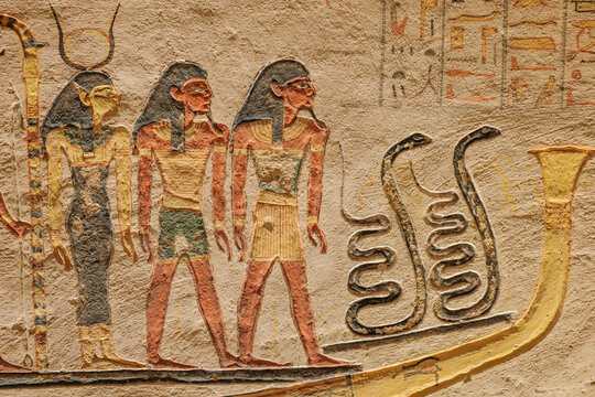 Luxor, Egypt - 28 Jan 2026: Interior of the Tomb of Ramesses IX in the Valley of the Kings, Luxor