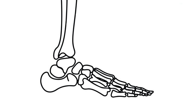 human foot and ankle skeletal system illustration