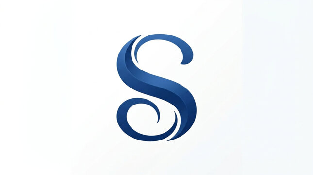 Elegant Blue Letter S Logo Design.